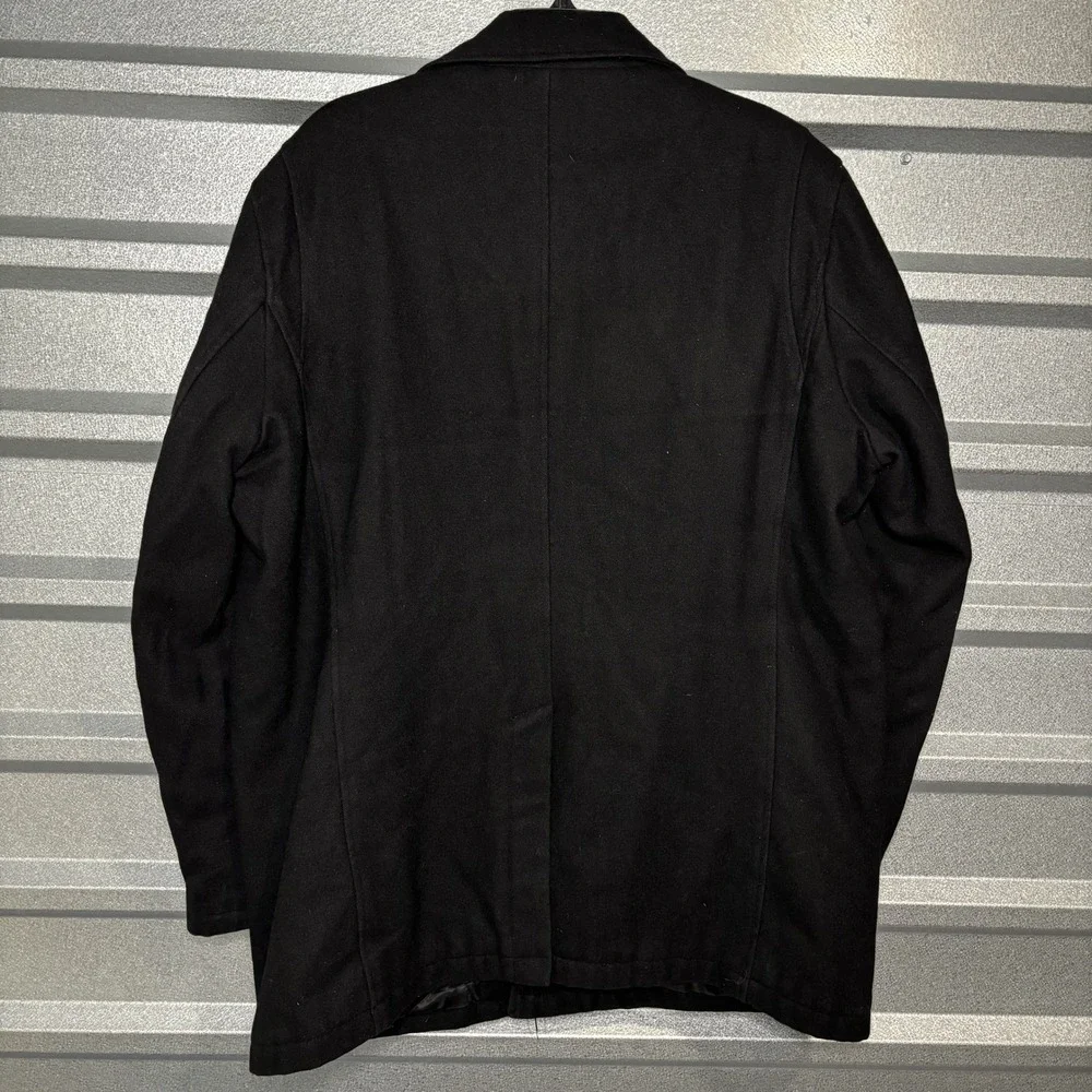 Guess Mens XXL Black Wool Blend Peacoat Jacket Outerwear XXL